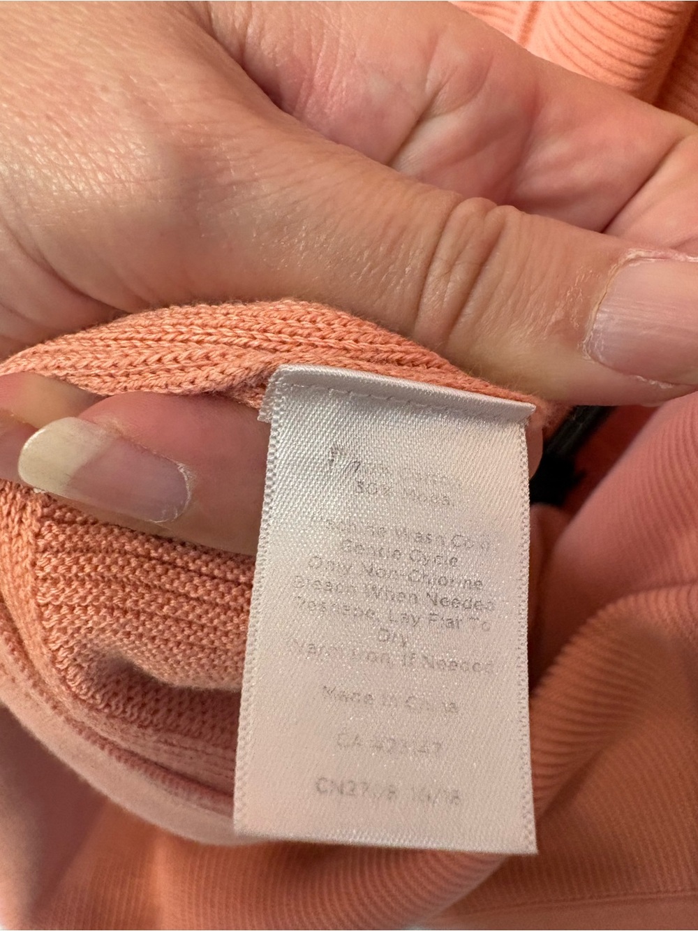 Talbots Peach Open-Front Ribbed Cardigan - Picture 3 of 4